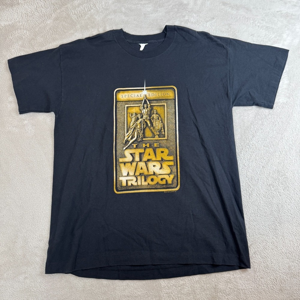 Vintage 90s The Star Wars Trilogy Special Edition Shirt Mens L Black Preowned